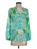 Lilly Pulitzer 100% Polyester Green 3/4 Sleeve Blouse Size XS - photo 1