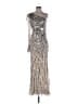 Mac Duggal Metallic Silver Cocktail Dress Size 4 - photo 1