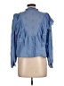 Zara 100% Baumwolle Blue Long Sleeve Blouse Size L - photo 2