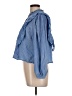 Zara 100% Baumwolle Blue Long Sleeve Blouse Size L - photo 5