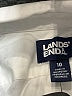 Lands' End 100% Cotton Solid White Long Sleeve Button-Down Shirt Size 10 - photo 3