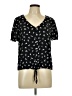 SO 100% Rayon Black Short Sleeve Blouse Size L - photo 1