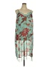 Soft Surroundings 100% Polyester Floral Teal Cocktail Dress Size 3X - photo 1