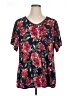 C established 1946 Floral Red Short Sleeve Blouse Size 14/16W - photo 1