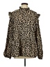 Shein Animal Print Gold Long Sleeve Blouse Size 12 - photo 1