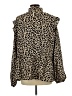 Shein Animal Print Gold Long Sleeve Blouse Size 12 - photo 2