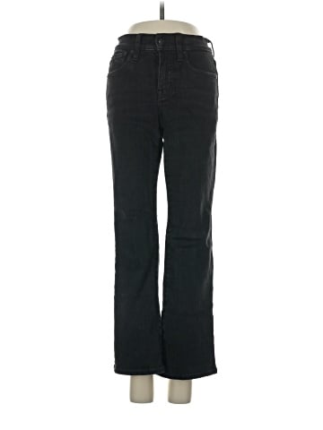 Madewell Petite Kick Out Crop Jeans in Black Rinse Wash (view 1)