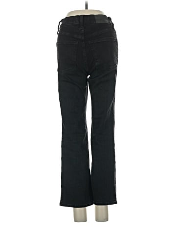 Madewell Petite Kick Out Crop Jeans in Black Rinse Wash (view 2)
