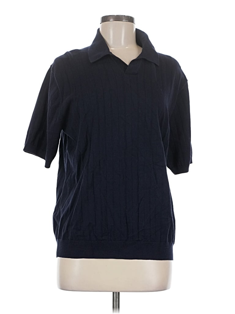 Pre-owned Uniqlo Short Sleeve Polo Shirt In Blue