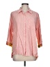 Intro Stripes Pink 3/4 Sleeve Button-Down Shirt Size L - photo 1