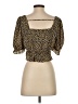 Pieces Yellow Brown 3/4 Sleeve Blouse Size S - photo 2