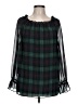 Talbots 100% Polyester Green Long Sleeve Blouse Size L - photo 1