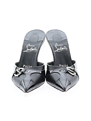 Christian Louboutin Patent Leather Cl in 90s Mules 80mm (view 2)