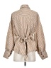 Missguided Stripes Brown Long Sleeve Button-Down Shirt Size S - photo 2