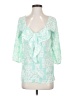 Dina Be 100% Polyester Green 3/4 Sleeve Blouse Size S - photo 1