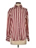 Zara 100% Polyester Stripes Burgundy Pink Long Sleeve Blouse Size XS - photo 1
