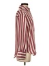 Zara 100% Polyester Stripes Burgundy Pink Long Sleeve Blouse Size XS - photo 4