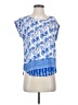 Pink Rose 100% Polyester Blue Short Sleeve Blouse Size S - photo 1