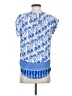 Pink Rose 100% Polyester Blue Short Sleeve Blouse Size S - photo 2