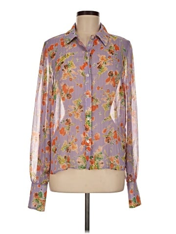 Lavender Brown Long Sleeve Blouse (view 1)