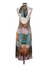 BCBG 100% Silk Print Teal Cocktail Dress Size XS - photo 2
