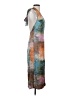 BCBG 100% Silk Print Teal Cocktail Dress Size XS - photo 4