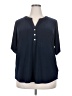 Anne Klein Blue Short Sleeve Blouse Size 2X - photo 1