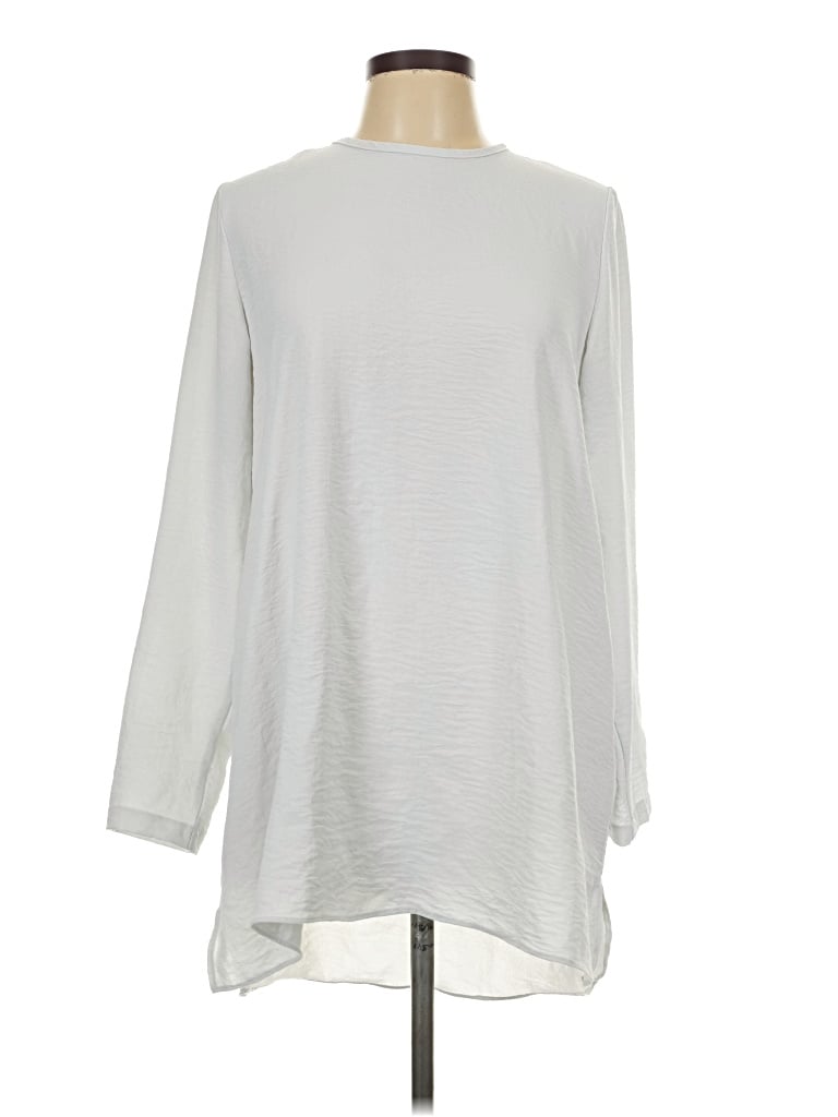 Pre-owned Assorted Brands Long Sleeve Blouse In Silver