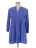 Old Navy 100% Rayon Polka Dots Blue Casual Dress Size Med Petite - photo 1