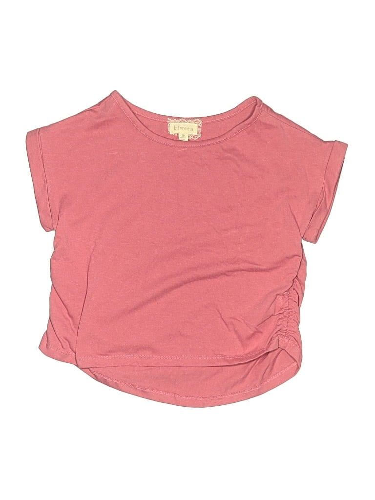 Pre-owned Btween Kids' Short Sleeve Top Pink Keyhole Neckline Tops