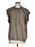 Wit & Wisdom 100% Polyester Gray Short Sleeve Blouse Size L - photo 1
