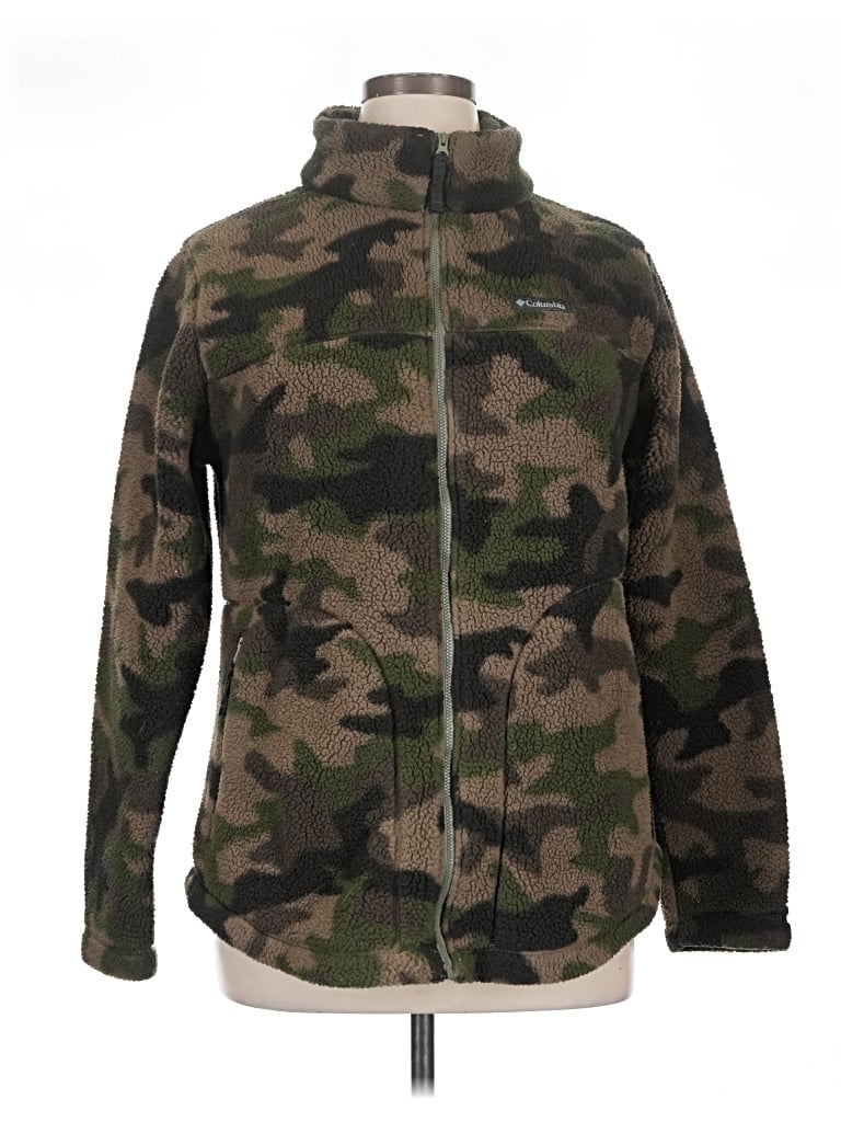 Pre-owned Columbia Zip Up Hoodie In Green