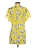 CAbi 100% Polyester Floral Yellow Short Sleeve Blouse Size XS - photo 2