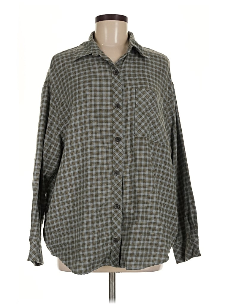 Pre-owned Wild Fable Long Sleeve Button Down Shirt In Gray