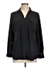 Ann Taylor 100% Polyester Black Long Sleeve Polo Size Lg Petite - photo 1