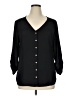 Fortune + Ivy 100% Polyester Black 3/4 Sleeve Blouse Size XL - photo 1