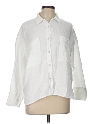 Magaschoni 3/4 Sleeve Button-Down Shirt (view 1)