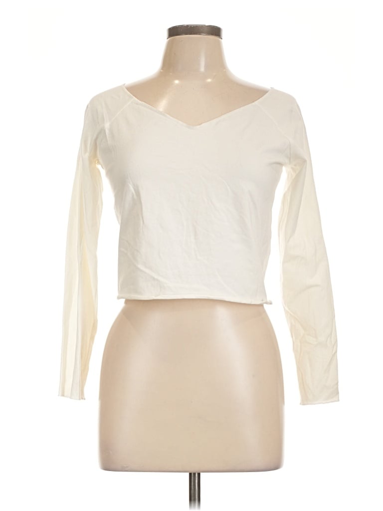 Pre-owned Wild Fable Long Sleeve T-shirt In Ivory