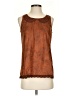 Hem & Thread 100% Polyester Brown Sleeveless Blouse Size S - photo 1