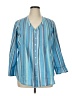 Roaman's 100% Cotton Stripes Blue 3/4 Sleeve Blouse Size 14W - photo 1