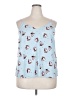 Halogen 100% Polyester Print Blue Sleeveless Top Size XXL - photo 1