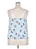 Halogen 100% Polyester Print Blue Sleeveless Top Size XXL - photo 2
