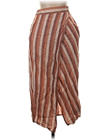 Madewell Pull-On Wrap Midi Skirt in Stripe (view 1)
