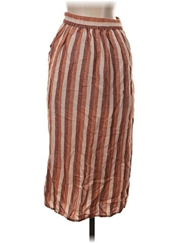 Madewell Pull-On Wrap Midi Skirt in Stripe (view 2)