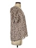 Adrienne 100% Polyester Animal Print Tan Short Sleeve Blouse Size S - photo 4