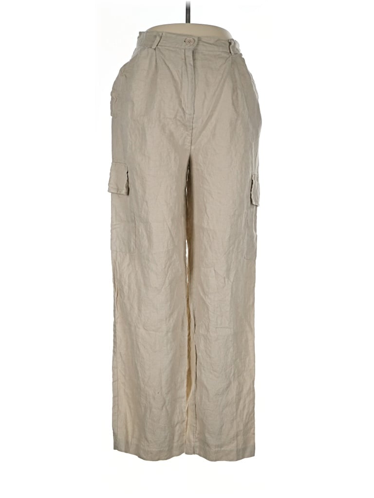 Pre-owned Olivaceous Linen Pants In Tan