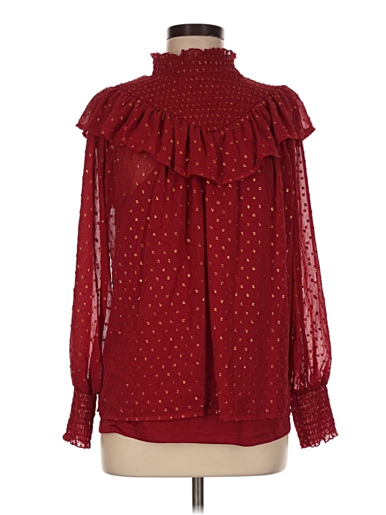 Cupio Long Sleeve Blouse In Burgundy
