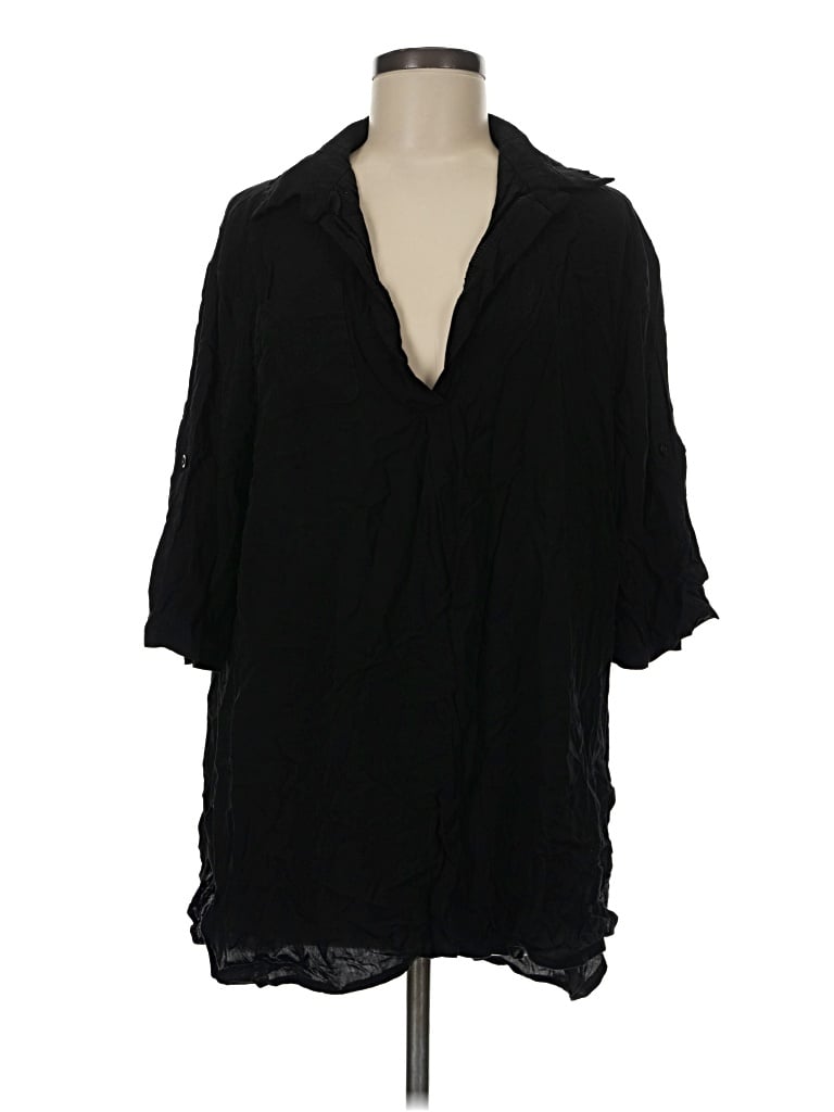 Pre-owned Ekouaer 3/4 Sleeve T-shirt In Black