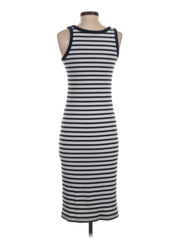 Madewell Ribbed Tank Scoop Midi Dress in Stripe (view 2)