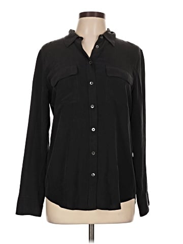 Equipment Long Sleeve Silk Top (view 1)